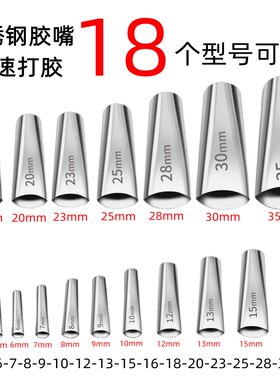扁嘴型不锈钢胶嘴 鸭嘴型玻璃胶枪配件 门窗外墙通用耐磨打胶神器
