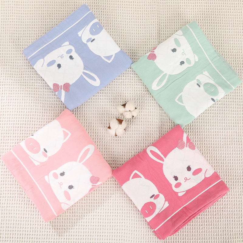 三琪两层小纱布枕套儿童夹棉加厚卡通纯棉4060一条装枕头套小孩