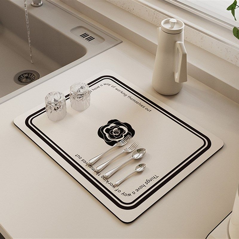 厨房沥水垫隔热垫台面吸水垫子餐桌碗盘可擦免洗卫生间水池中古风,居家布艺,厨房地垫,淘宝优惠券,粉丝福利购,淘宝优惠卷
