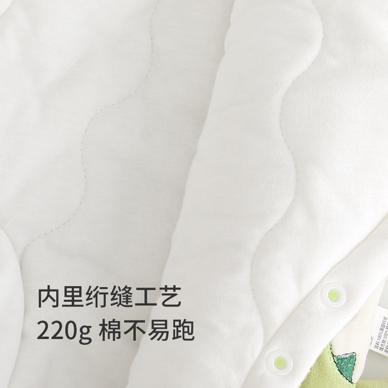 宝宝连体衣秋冬保暖加厚衣服纯棉夹棉满月服新生婴儿外出抱衣冬装