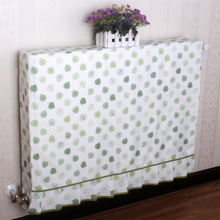 暖气片罩子布艺防尘罩田园老式全包暖气片罩装饰定制绿叶子花边款