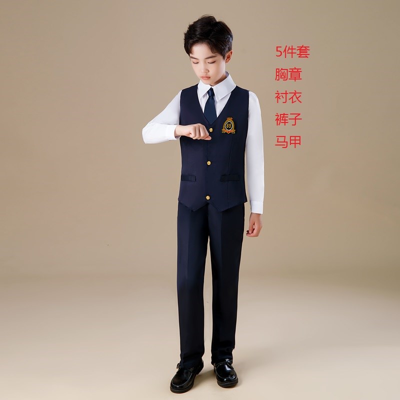 中小学生诗歌朗诵演出服儿童大合唱园服校服幼儿园英伦风班服套装