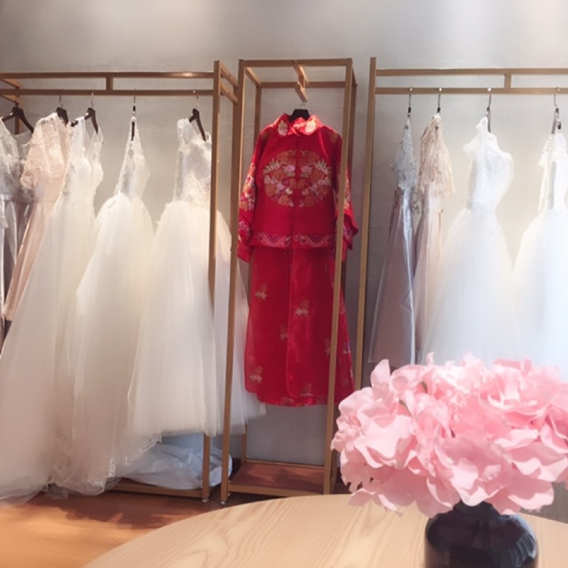 铁艺婚纱架子高档展示架旗袍礼服架子落地挂衣架服装架陈列架落地