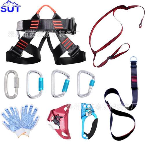 上升精简套装攀岩登山装备手式上升器胸式上升器半身安全带D型锁