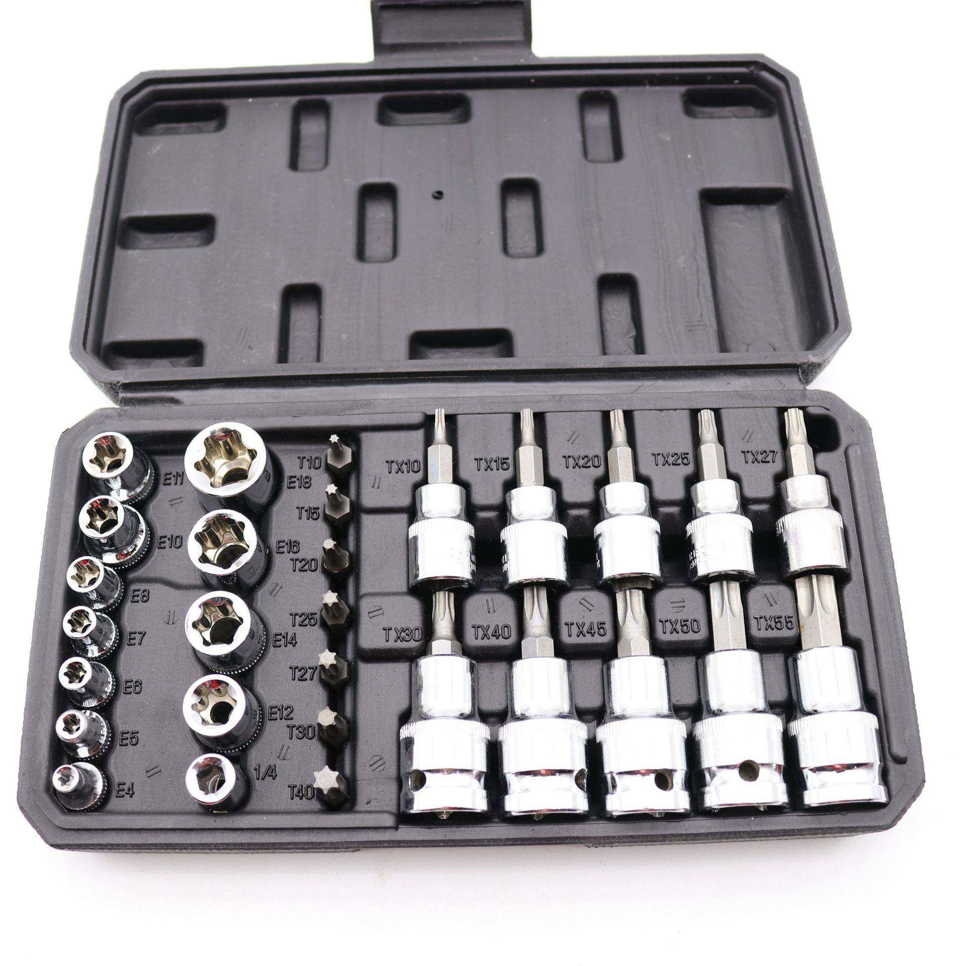 29件组套3/8中飞E型套筒星形套筒头子E4-E20内六梅花批头T10-T60