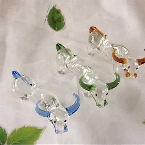 袖珍玻璃十二生肖鼠牛虎兔龙蛇马羊猴鸡狗猪摆件摆设琉璃工艺品