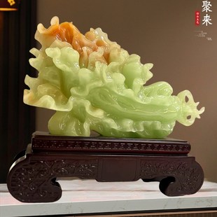 百财聚来白菜摆件玉石客厅玄关办公室招财装 饰品乔迁新居开业礼品