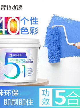 梵竹内墙乳胶漆墙漆刷墙家用粉刷自刷墙面漆白色彩色油漆室内涂料