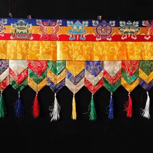 帷幔 佛堂帷幔挂帘桌围墙围民族布艺饰品 手工吊顶装饰制作