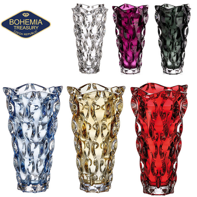 捷克BOHEMIA进口现代欧式客厅摆件水晶花瓶百合富贵竹玻璃花瓶