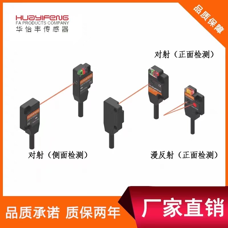 华怡丰LM13-D30NO超薄对射型光电传感器可测1mm物体LMF13-T500NO