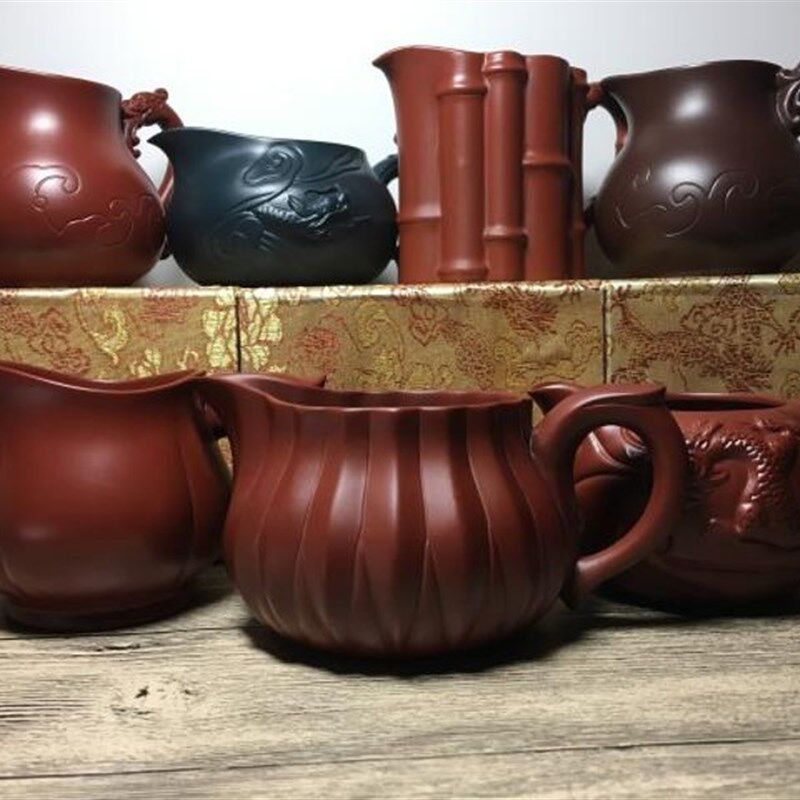 特亏 清 孙氏制陶 宜兴全手工紫砂壶配套精品紫砂公道杯朱泥奶杯