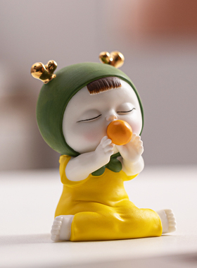 创意吹泡泡陶瓷可爱小女孩摆件家居卧室办公桌面装饰人物工艺品