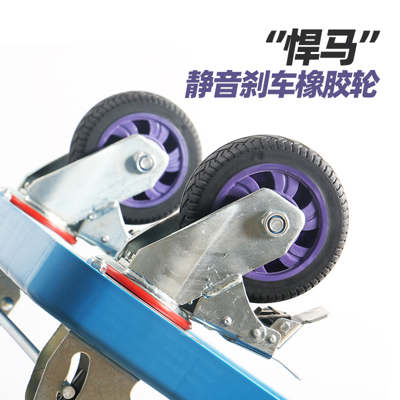 小推车平板车带刹车推车静音折叠搬运拖车家用仓库拉车手推车拉货