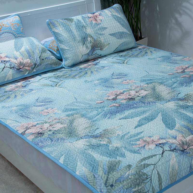 泰国冰丝乳胶凉席床垫空调床单夏季可水洗天丝冰原子天然乳胶垫软