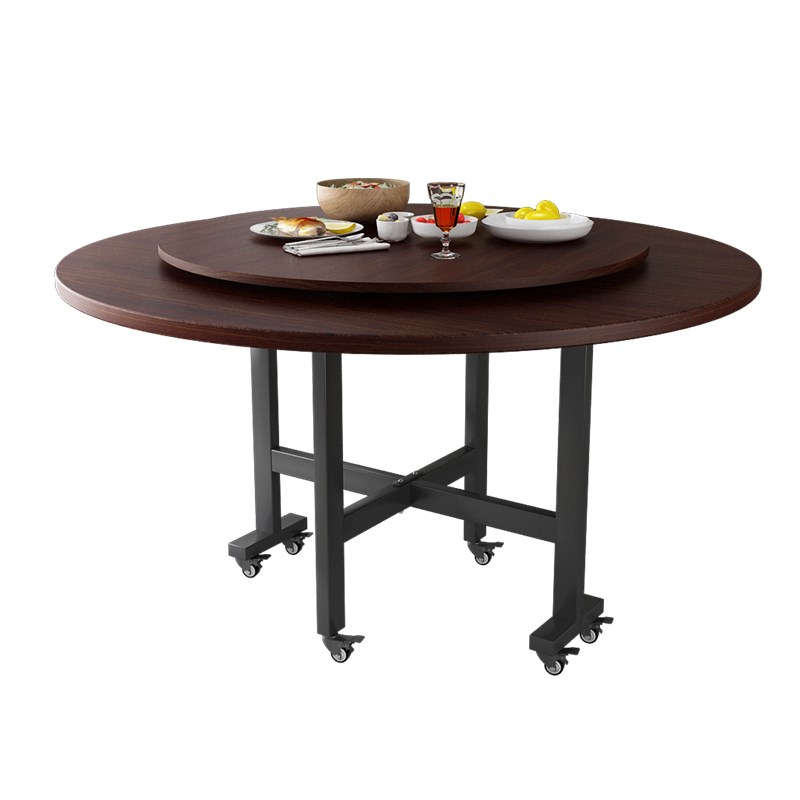 大圆桌面折叠15人20人10人圆形园餐桌圆桌家用转盘面板饭桌实木