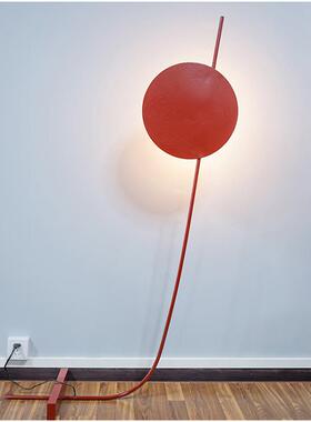 意大利极简红色落地灯设计感后现代样板房客厅卧室展厅艺术立式灯