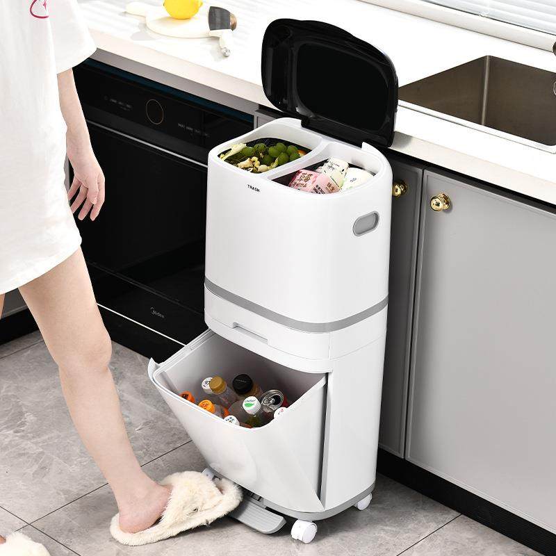 家用垃圾筒多层分类垃圾桶带盖大号干湿分离垃圾箱厨房收纳桶,3C数码配件,其它配件,淘宝优惠券,粉丝福利购,淘宝优惠卷