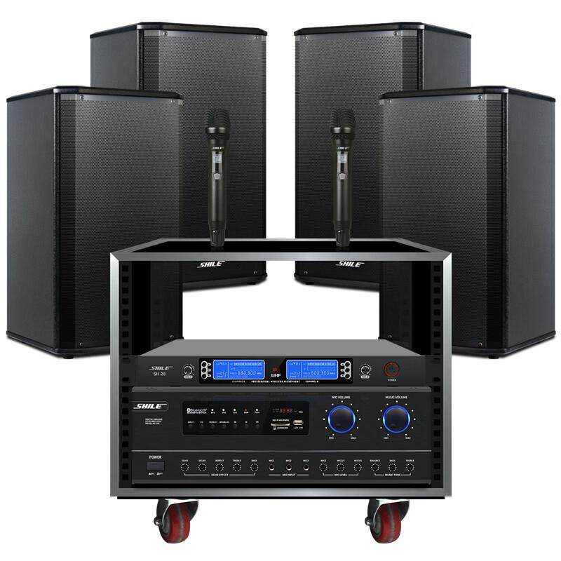 狮乐AV108+BX108两对+SH28+8U机柜中型会议室音响舞蹈室学校教室