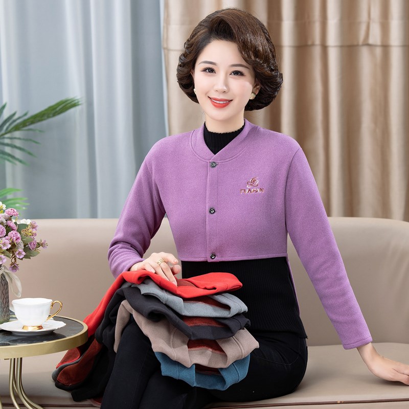 德绒护肩颈马甲背心 中老年女加长护背加绒长袖冬季坎肩抗寒防冻