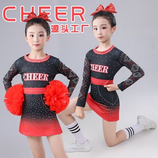 服装拉拉队套装儿童运动会竞技健美操啦啦队比赛表演新款女
