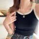 短款 圆领修身 内搭打底上衣 新款 撞色针织吊带背心女内搭2024夏季