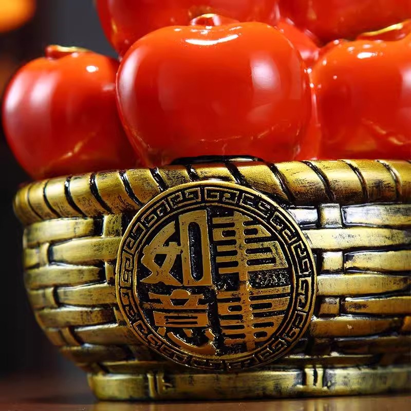 万事如意柿子摆件乔迁新居礼品客厅家居酒柜玄关电视柜装饰品