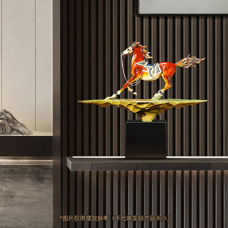 志在千里招财铜马摆件办公室桌面酒柜玄关客厅装饰品公司开业礼品