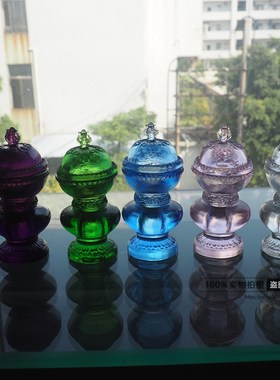 供水杯古法琉璃小托巴 颅器甘露水杯供桌摆件家用供奉藏传用品