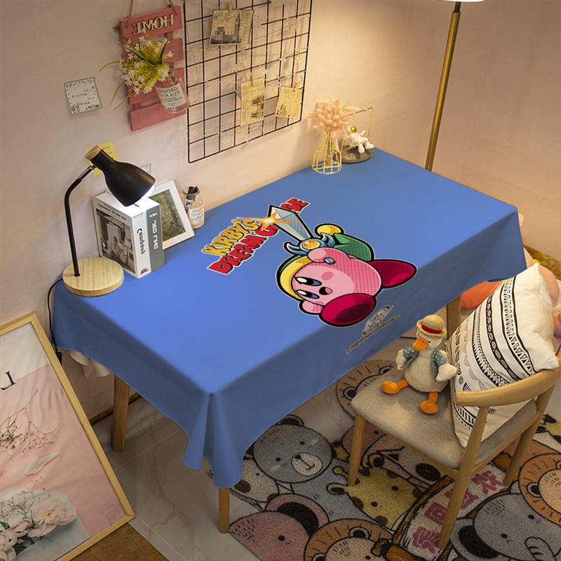 卡通防水防油免洗餐桌布粉色书桌布少女星之卡比PVC软皮革茶几布