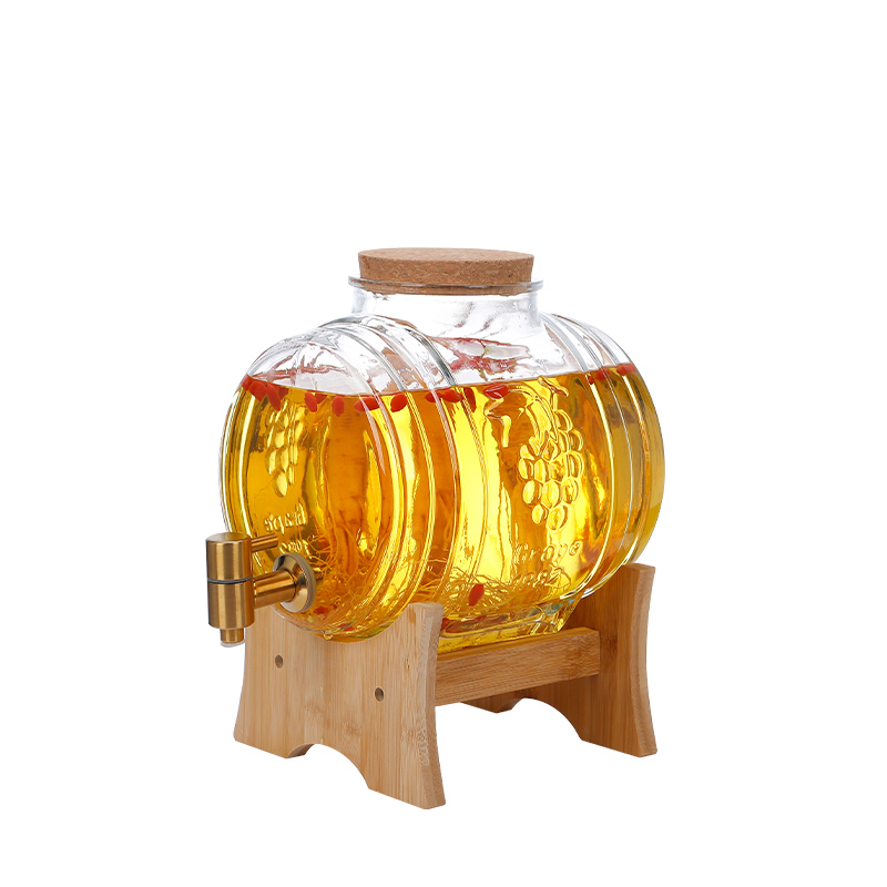 卧式泡酒酒瓶带龙头家用自酿人参酒桶玻璃酒罐容器密封酒坛子