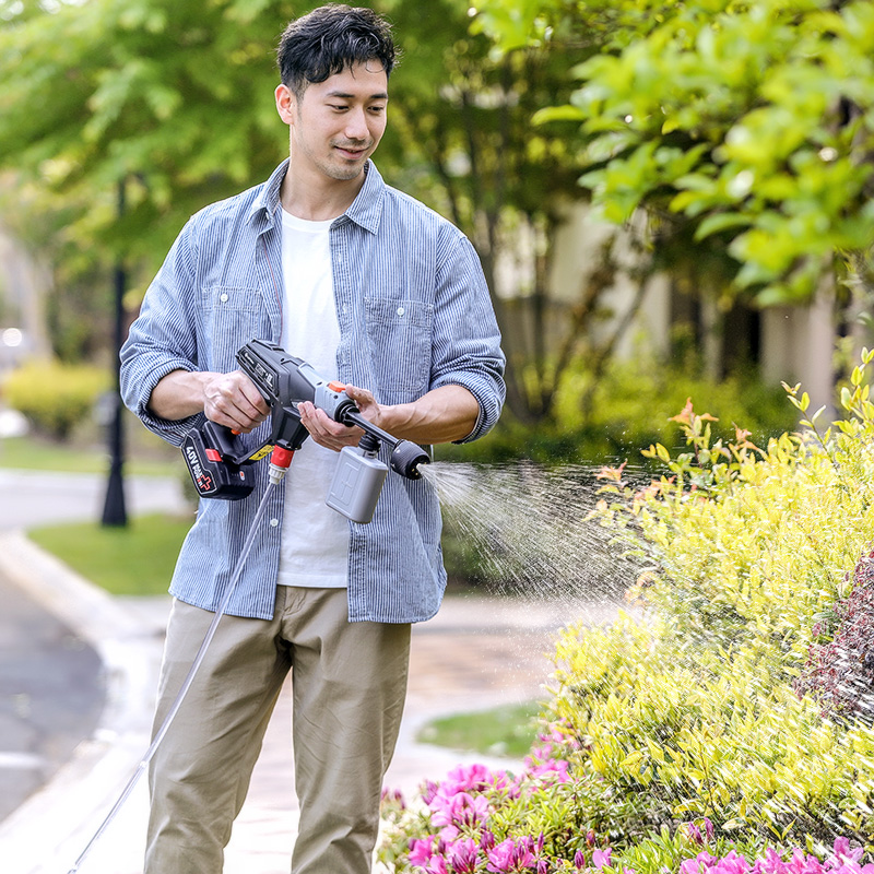 绿田锂电池手持清洗枪便携式洗车器高压水泵无线充电式洗车机水枪