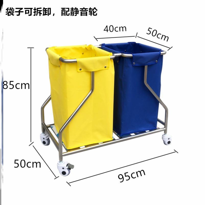 不锈钢推车护理车三层护理车豪华污物车医院晨护车垃圾车/被服车