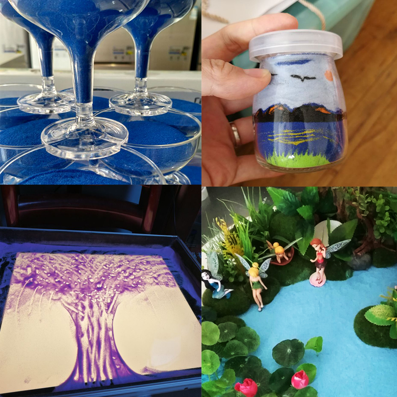 海蓝色石英砂微景观园艺造景家居装饰沙画沙滩沙池专用彩色细砂沙