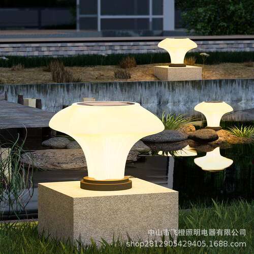 太阳能柱头灯户外防水庭院灯围墙灯室外草坪灯乡村别墅柱子门头灯