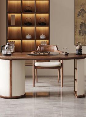 新中式金木茶桌组合一体高家乌用办公客厅端现奢代FJZ轻简约实木