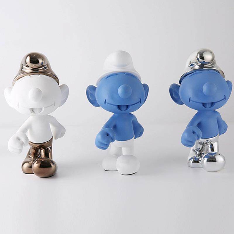 轻奢风摆件卡通公仔客厅酒NJ037柜室意办公橱饰窗创可爱蓝精灵工,家居饰品,装饰摆件,淘宝优惠券,粉丝福利购,淘宝优惠卷