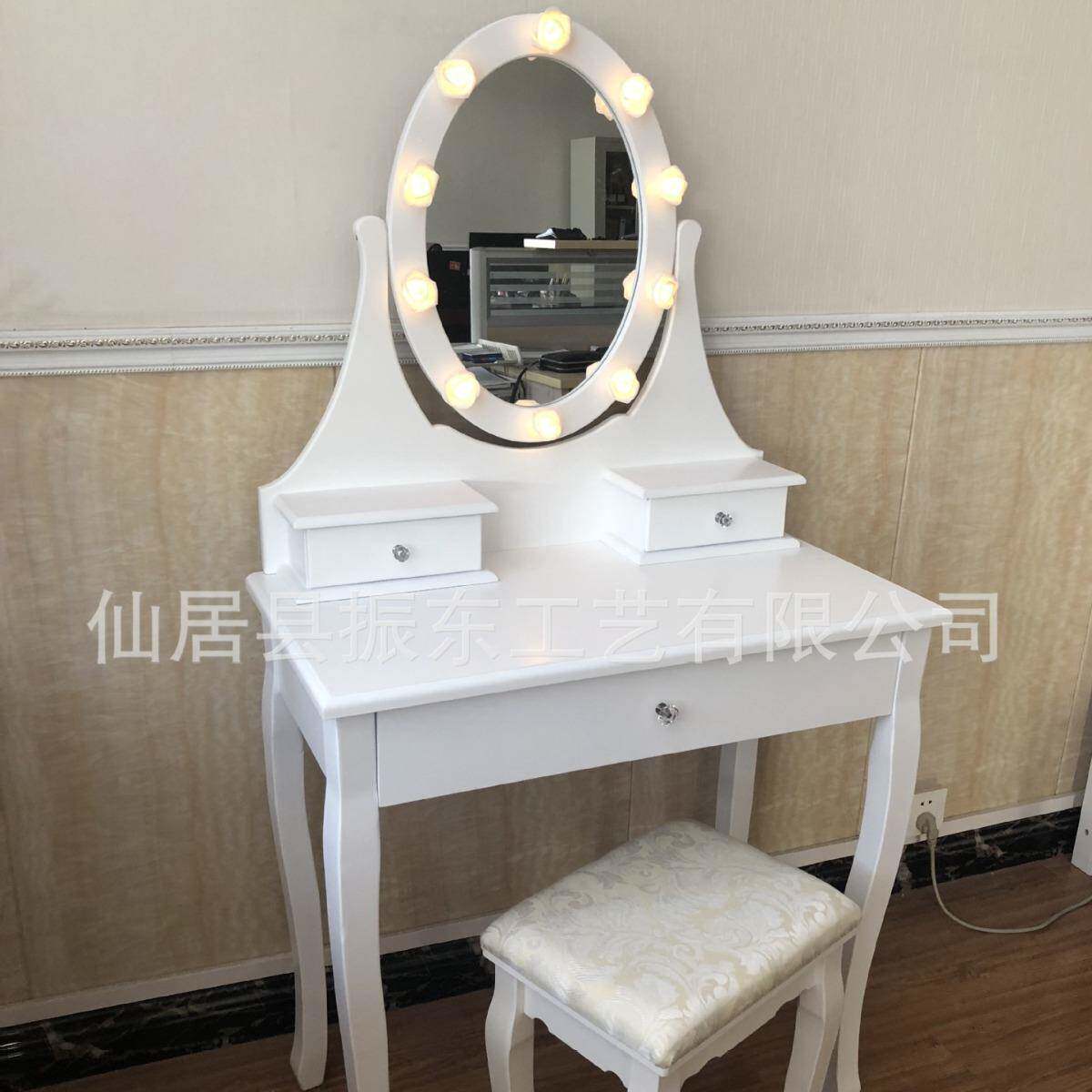 厂新网红影楼化妆约台带灯现代家卧室简梳妆TAG台款时尚白色化妆