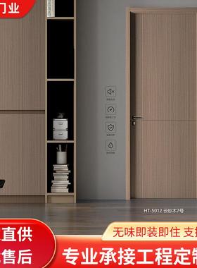 WPC354室内免漆房P门VC料防塑水门防水防蛀竹木纤间维门卫生地下