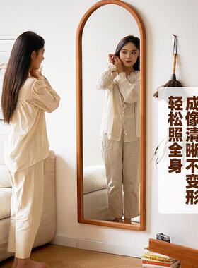 家逸实木简约穿衣镜墙全身镜壁卧室女生妆贴镜74515子落地试衣镜