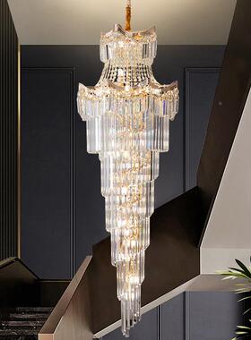 复角式楼吊灯轻奢现33930代灯别墅水晶吊灯转堂阁楼大吊楼梯间大