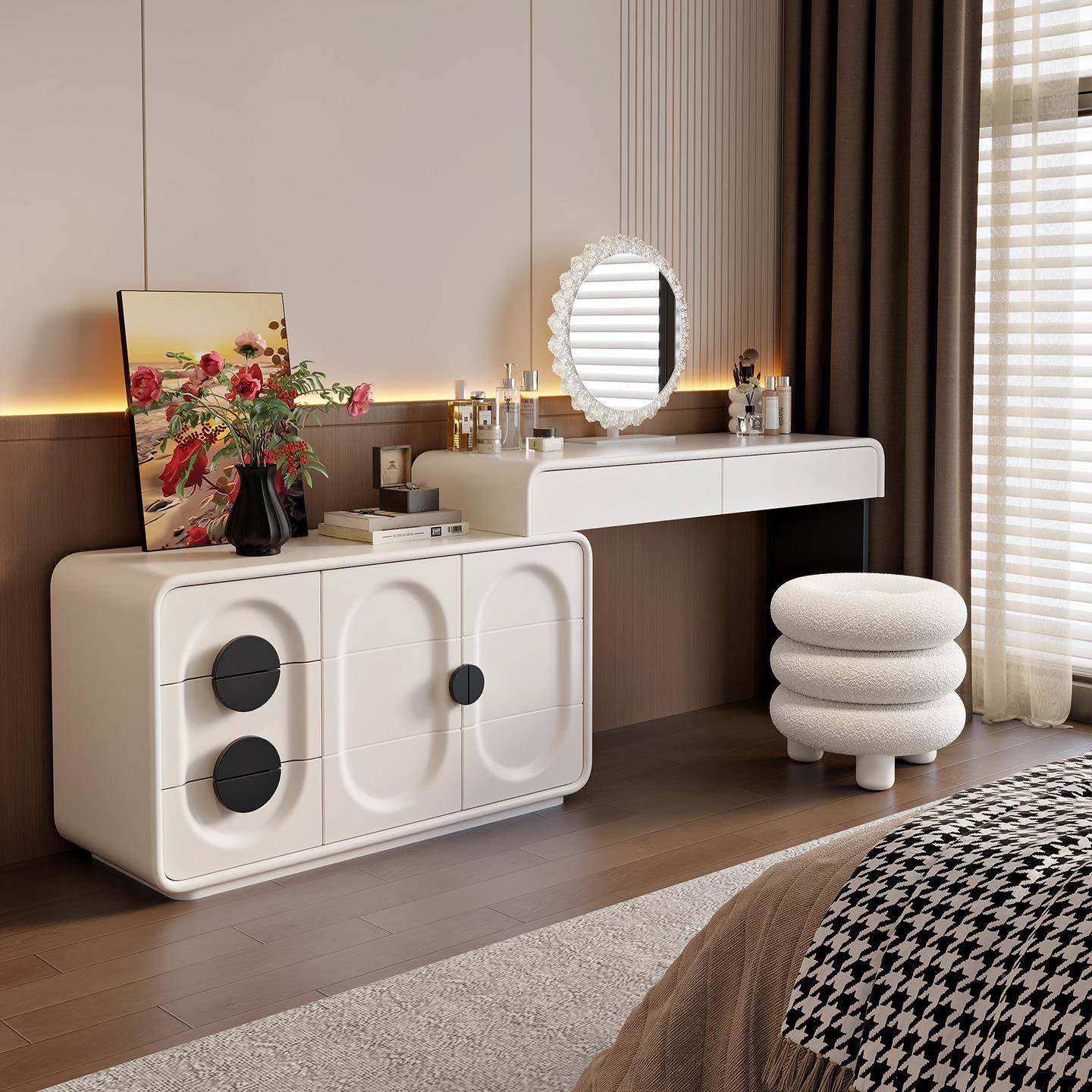 中JQ-06古奶油风实木梳妆台新款斗柜一体卧室现漆代约简化妆烤桌,鲜花速递/花卉仿真/绿植园艺,割草机/草坪机,淘宝优惠券,粉丝福利购,淘宝优惠卷