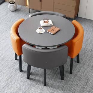 简约洽客谈桌椅组商用店铺接桌椅会谈待判小圆桌办公室休无品牌/