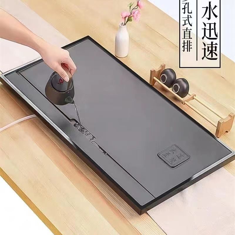 中式乌金石整块合成排水茶盘