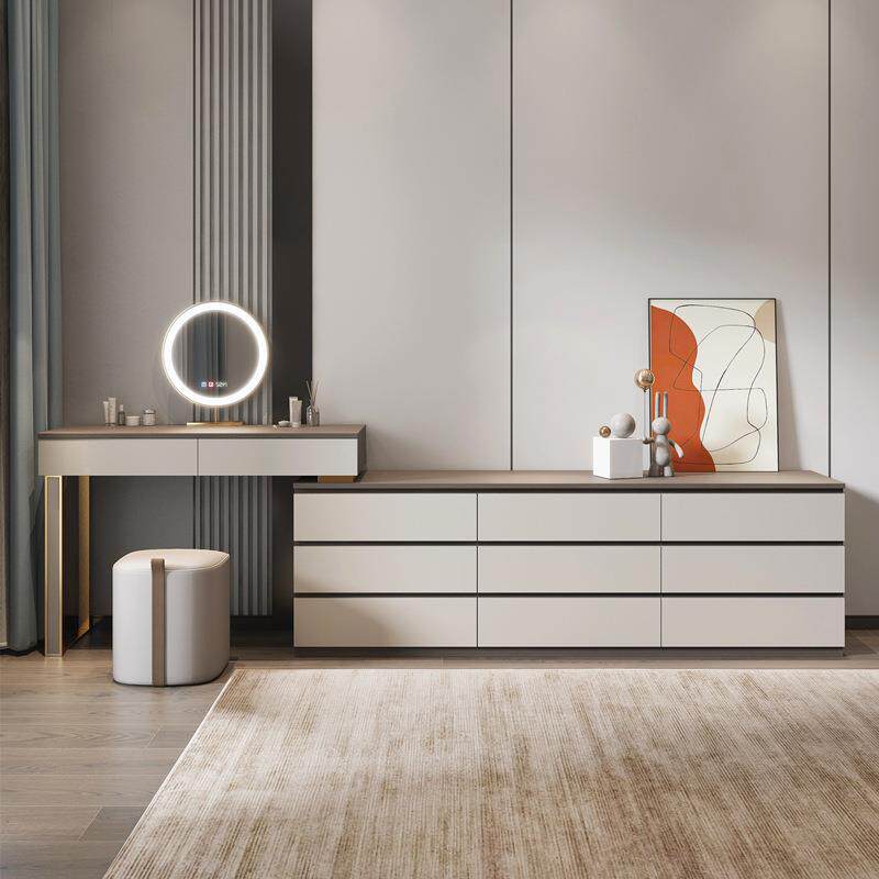 妆尾台梳柜一体卧室床收纳柜实木175书桌电视柜斗组合储物房间化