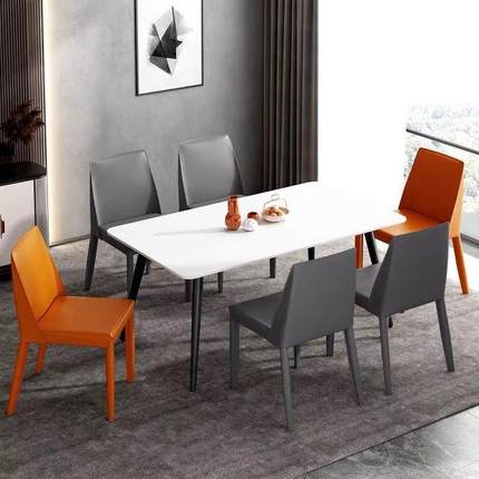 意式极简餐椅家鞍PDD10188用吃饭厅餐桌椅计师餐靠设背皮椅工业风