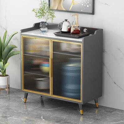 轻奢ZGJ客茶水柜约现代厅储物厨房实简木收纳小柜子靠墙一体家柜