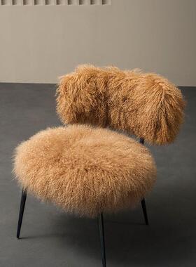 设TB-65602师计创意闲单人椅意大利米兰厅阳台异形羊滩毛休椅网客