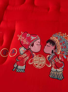 20垫47125新款婚花庆绣被大豆纤维床褥被红色大红喜子