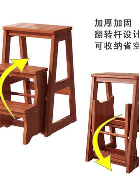 木梯凳二三加步家室用折叠客厅内实多功能登高梯子凳楼KHU梯椅加